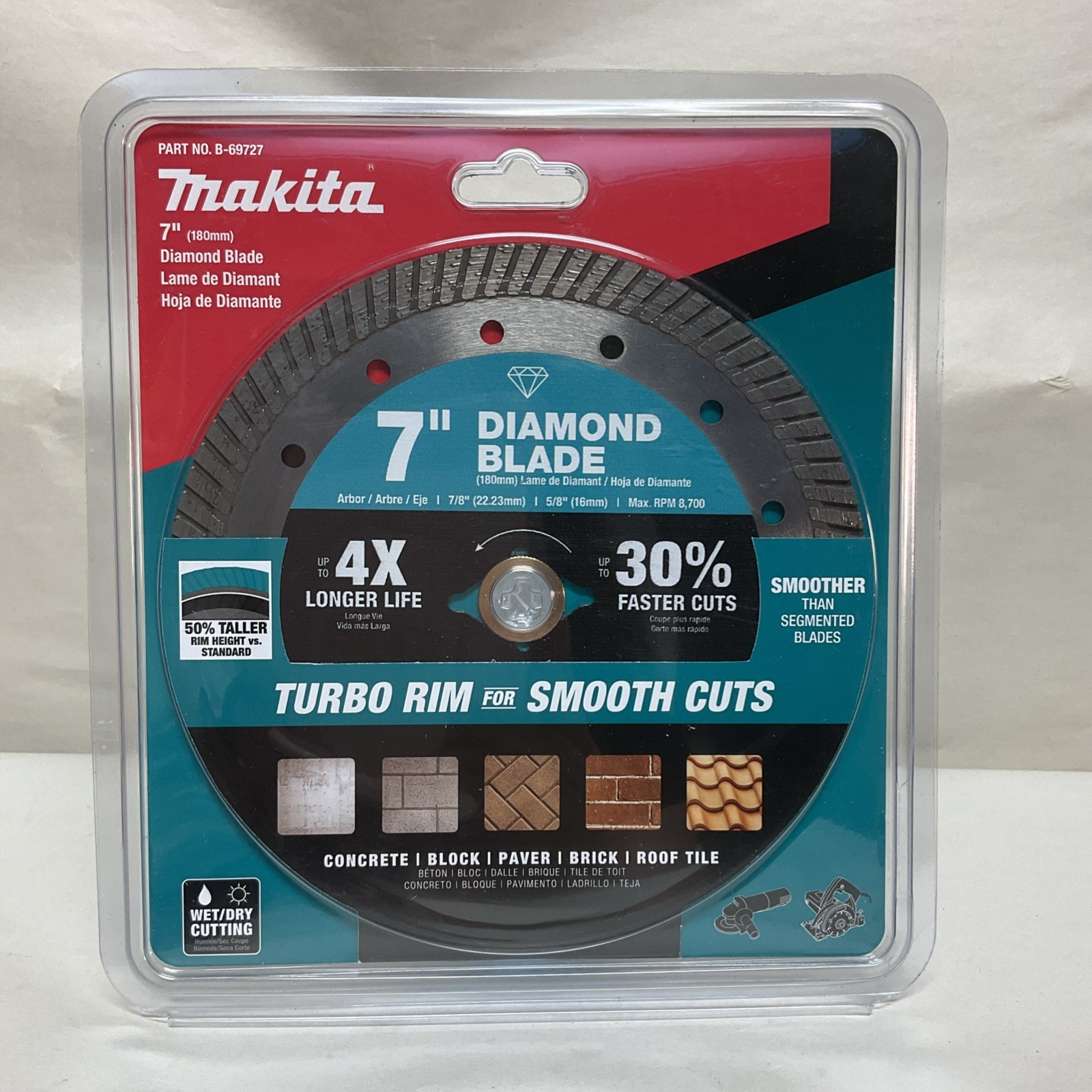 Makita General Purpose Turbo Diamond Saw Blade 7″ B-69727- Free Shipping