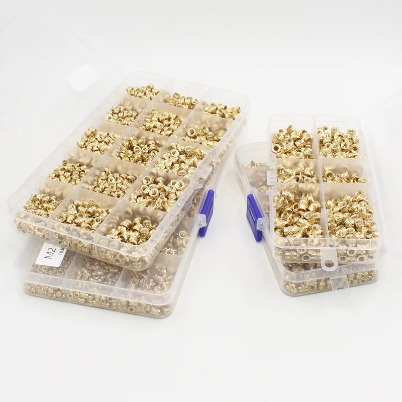 Brass Threaded Insert Nut Kit M2 M2.5 M3 M4 M5 M6 M8 Hot Melt Heat Knurled Embed