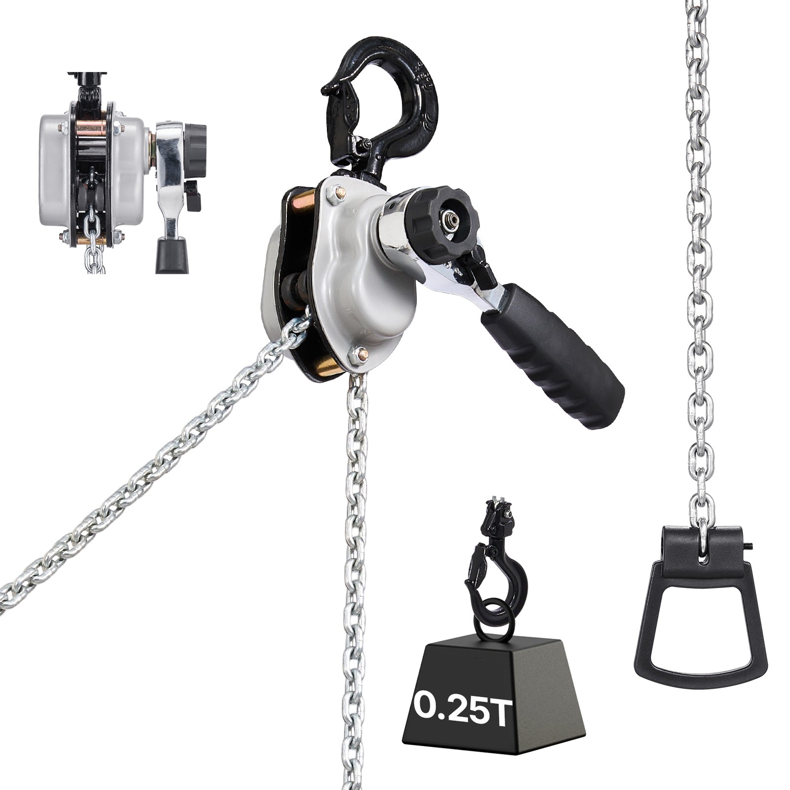 Uimoso Manual Lever Chain Hoist 550 lbs Capacity, 5 ft Lift, Durable Alloy Steel