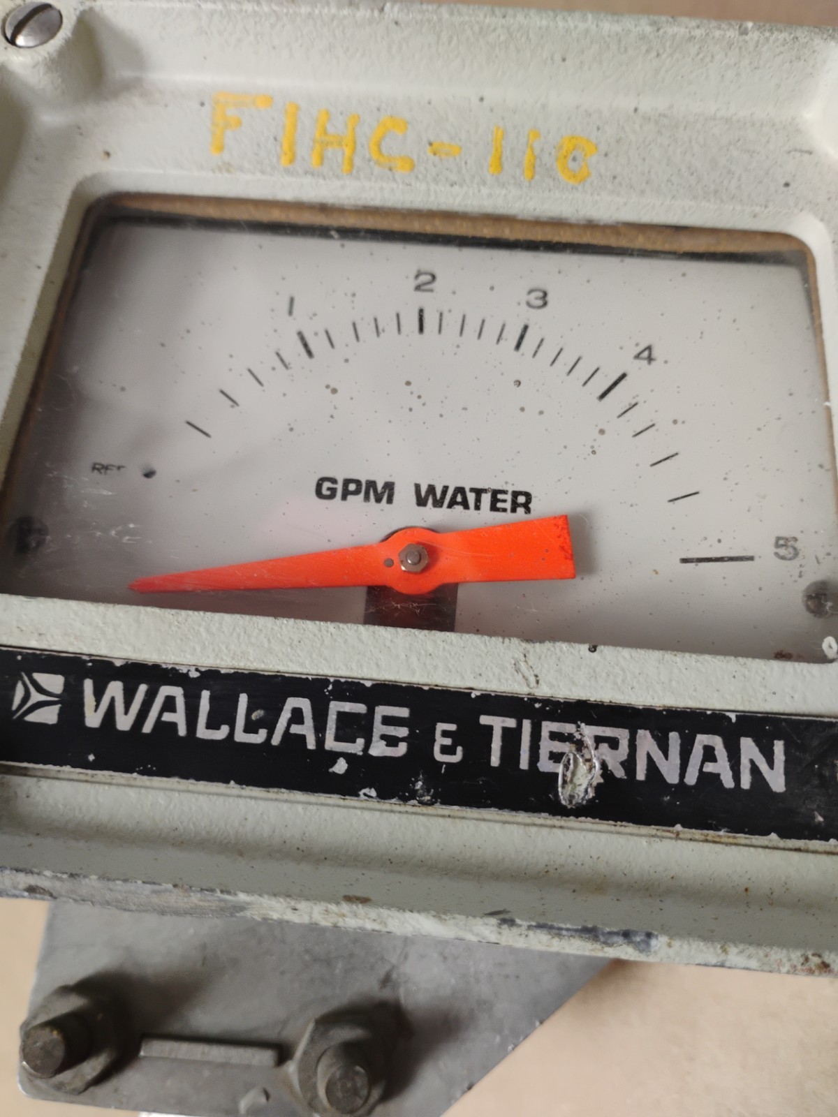 Vintage WALLACE & TIERNAN GPM FLOW METER 55-200 Series Not Tested