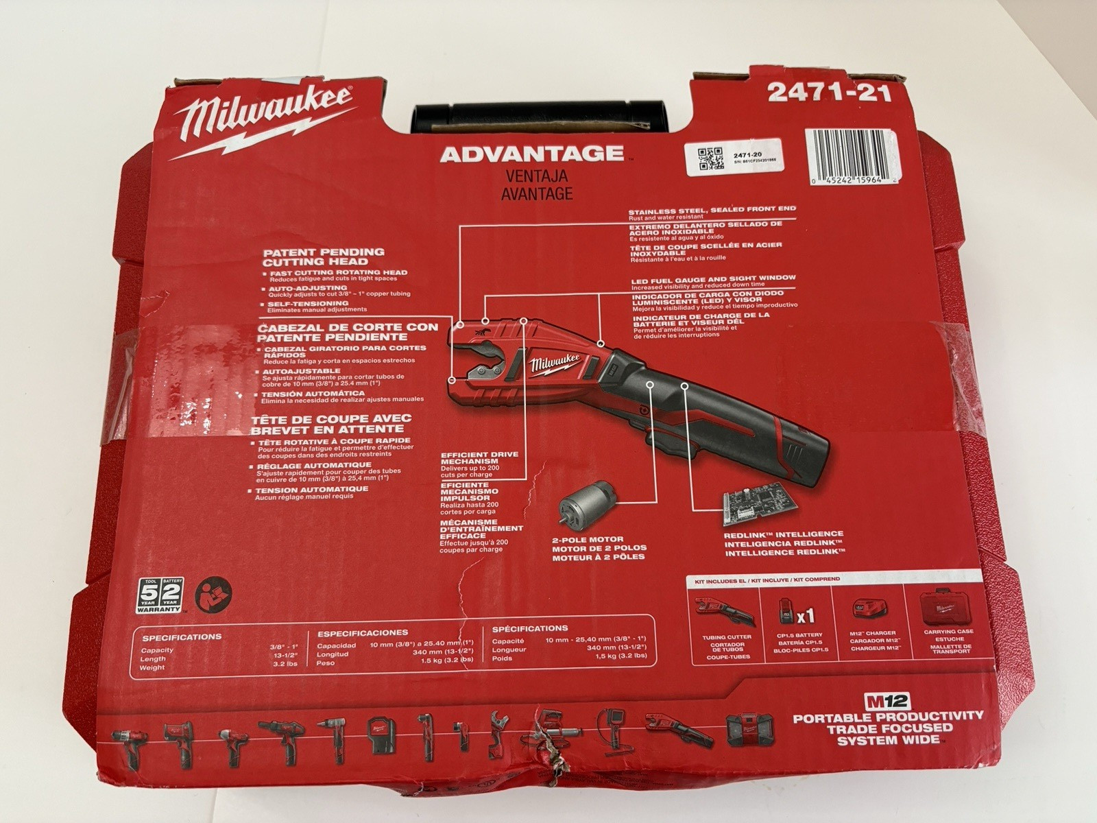 Milwaukee 2471-21 M12 12V Cordless Copper Tubing Kit Red Brand New