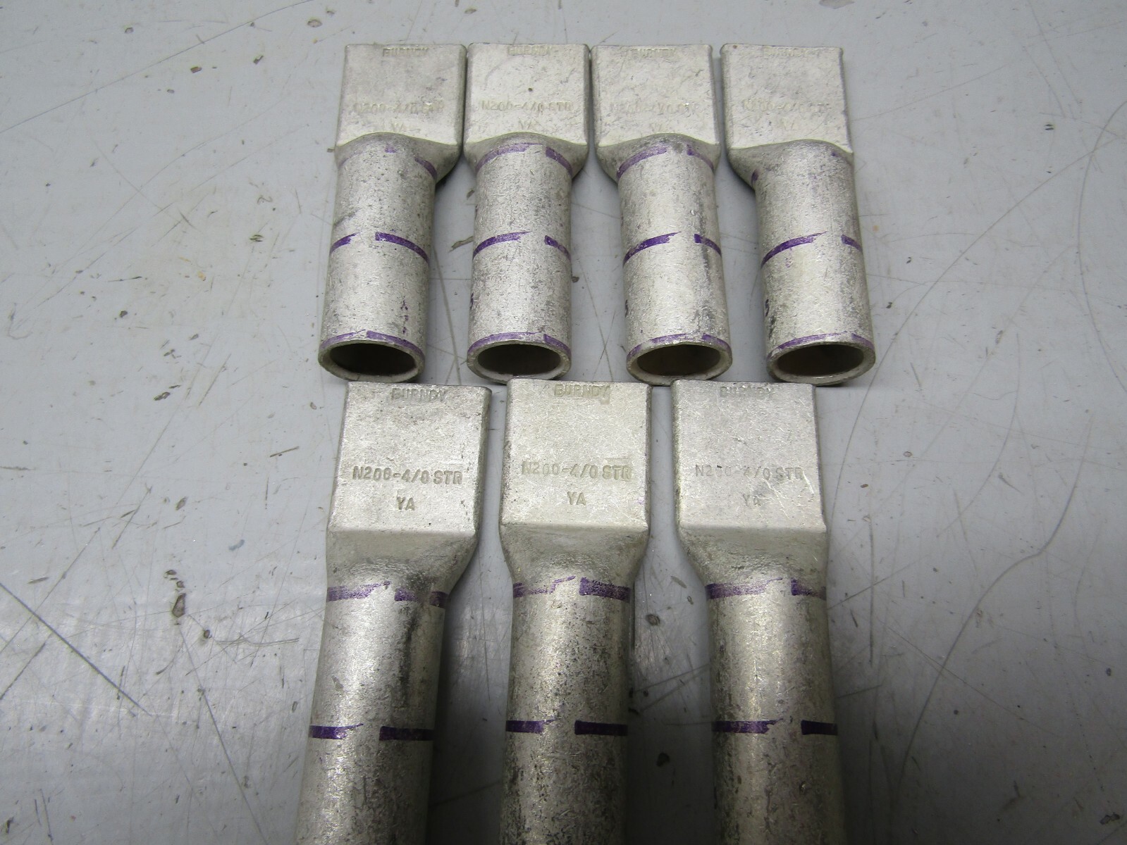 Burndy Purple Die 15 N200-4/0 STR YA Lot of 7!