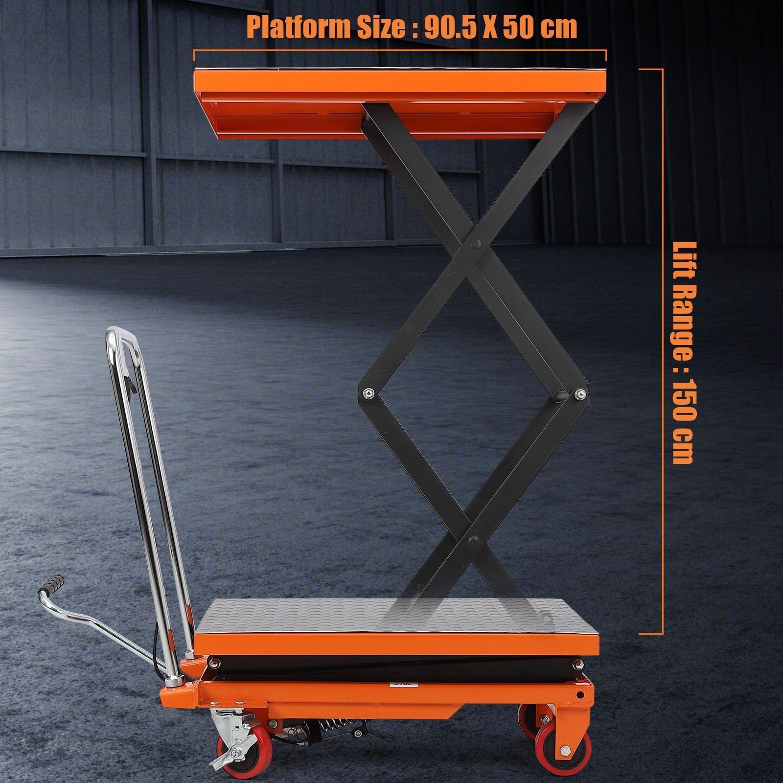 Garvee Manual Hydraulic Scissor Lift Table 770lbs Double Scissor 60″ Max Height