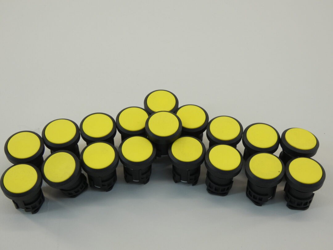 *Lot of 18* Yellow Round Pushbutton Shell Only – NEW Surplus!