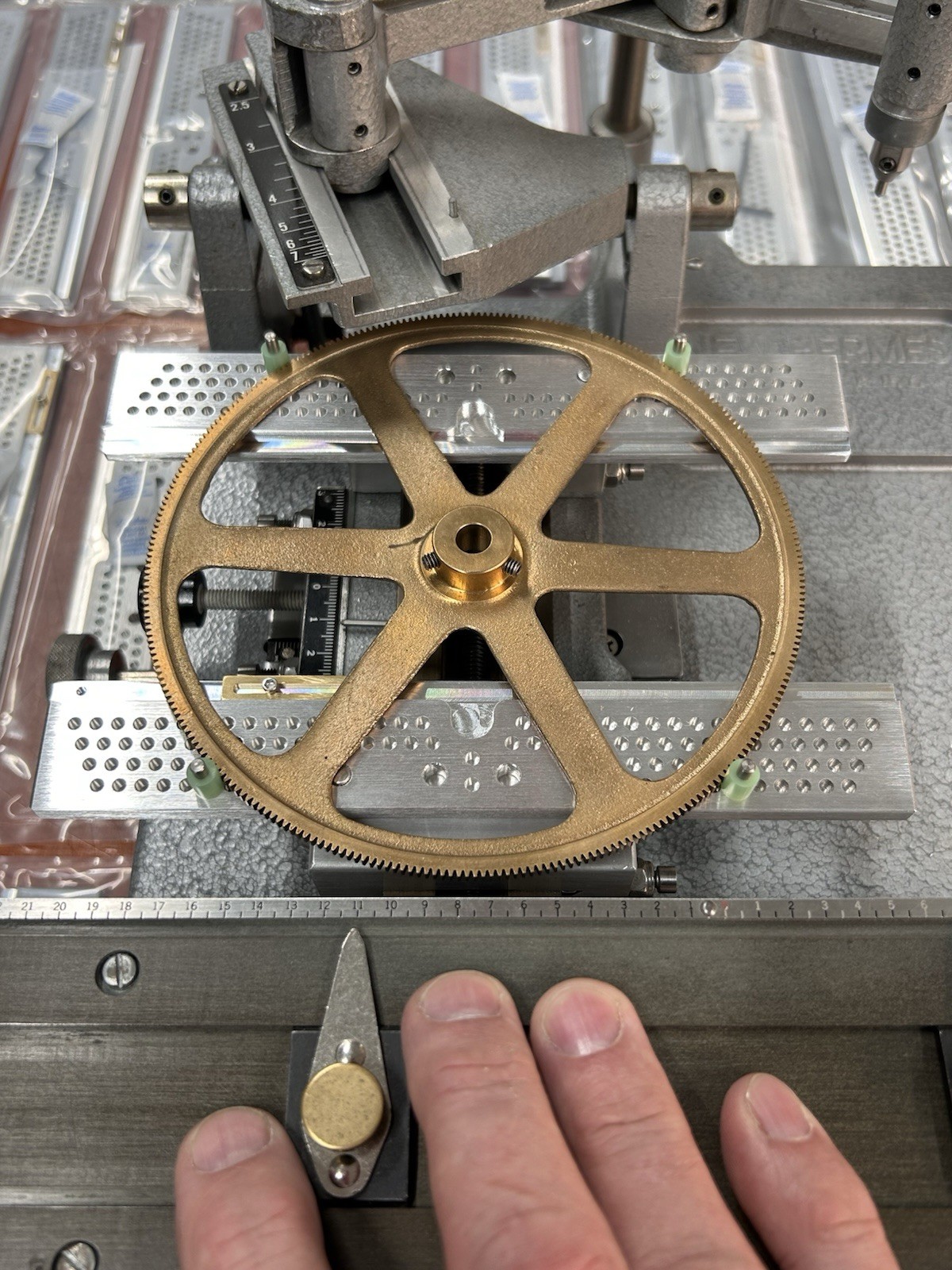 7.4” VISE JAWS FOR NEW HERMES ENGRAVING MACHINE WITH END STOP AND 224 PIN HOLES