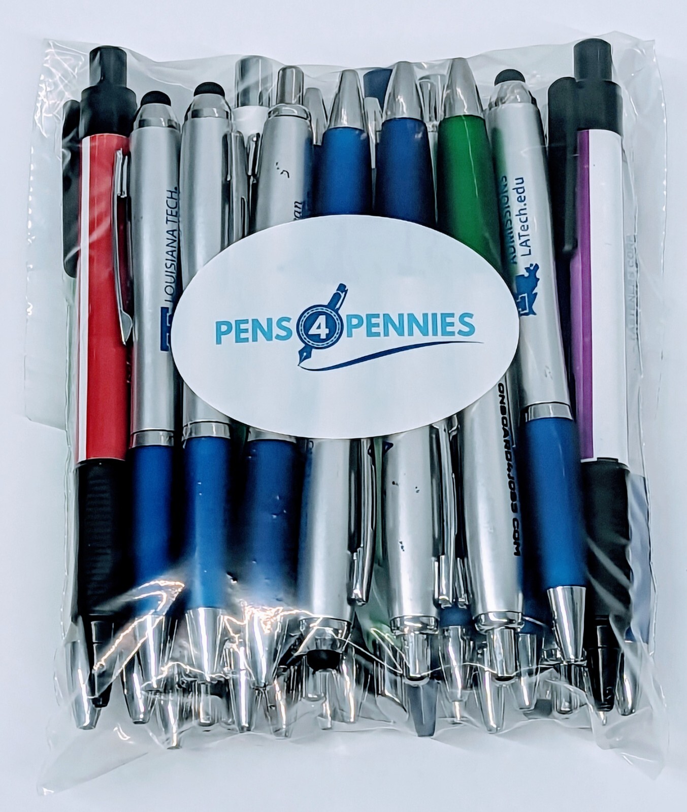 30ct Lot Retractable Misprint Pens Thick Barrel Rubber Grip: MIXED COLORS/STYLES