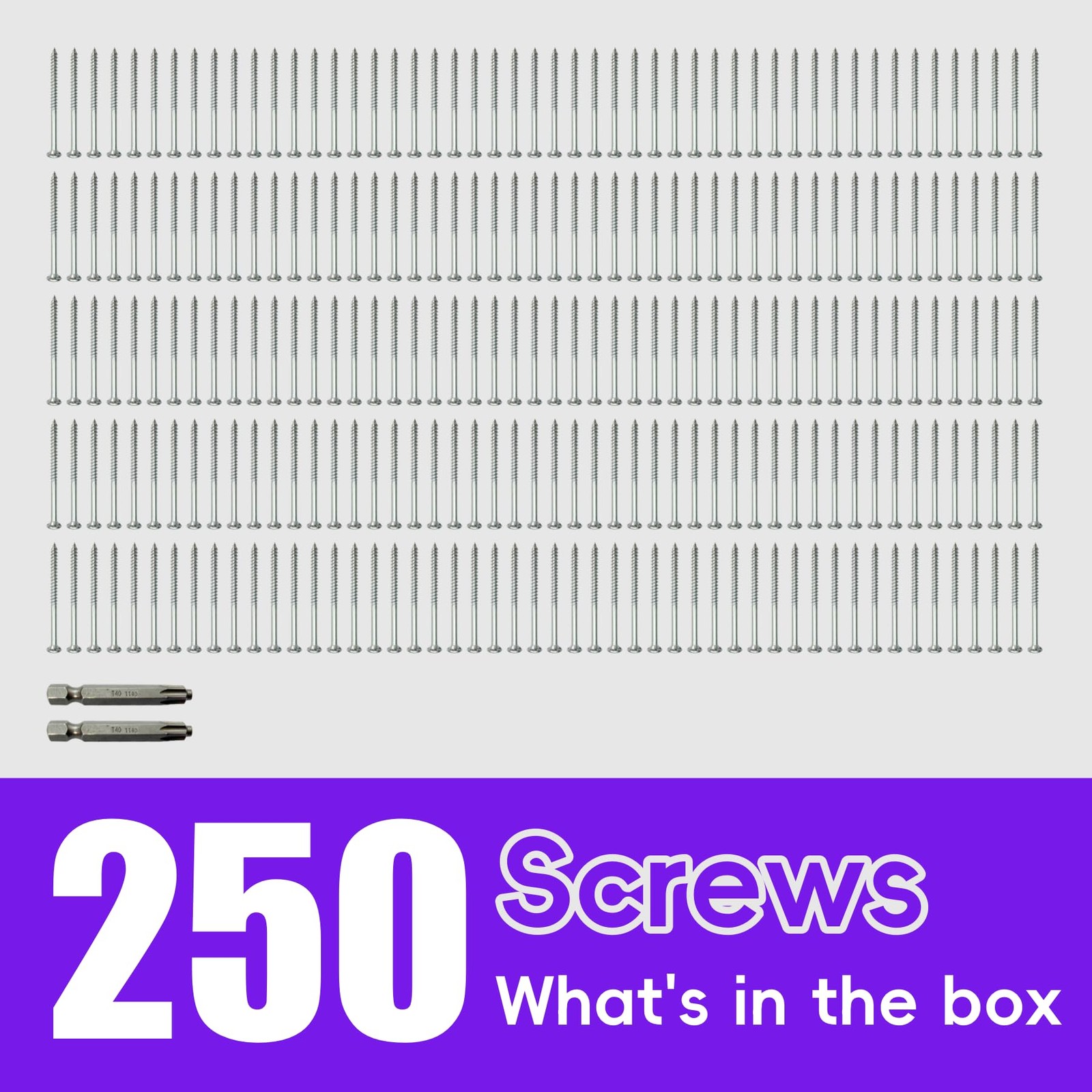 5″ Flat Head Wood Screws – Flush Star, Coarse Thread, Bulk Pack of 250 – for …