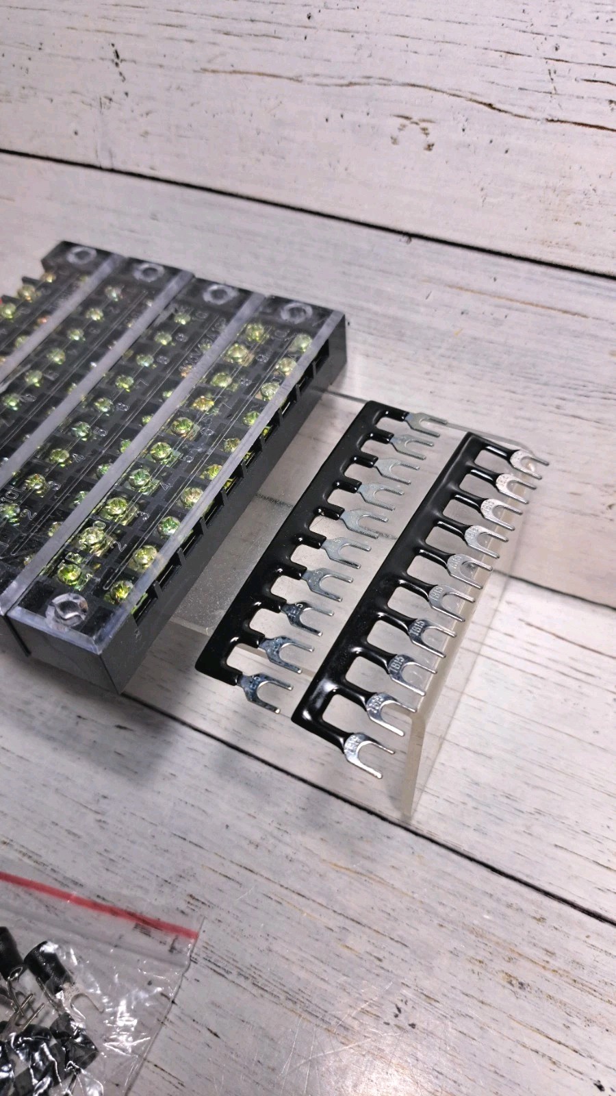 4 Pcs Dual Row Terminal Block, 600V 15A 10 Positions Screw Terminal Block…