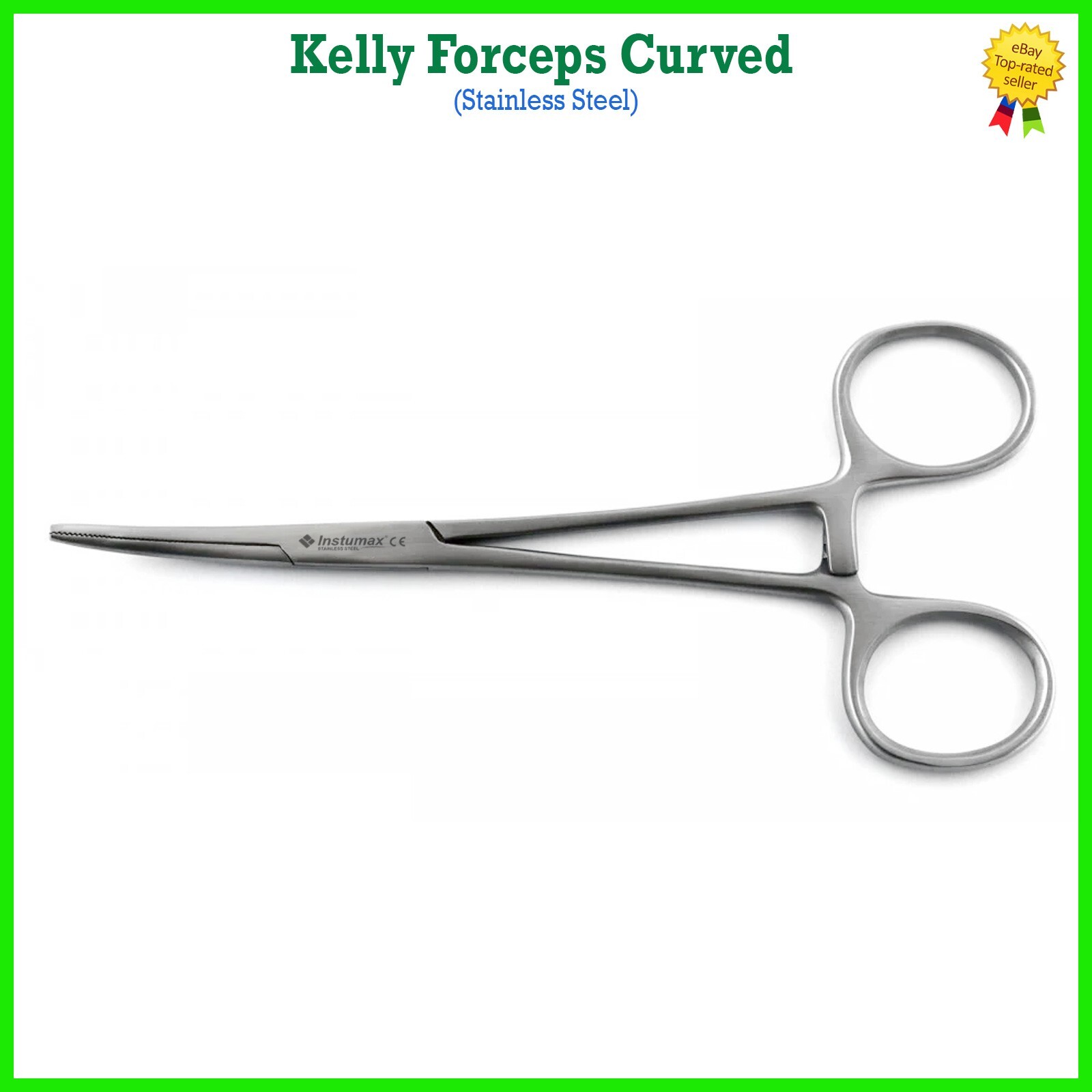Pinza Kelly Hemostática Curva 14 cm – Acero Inoxidable Instrumento Quirúrgico