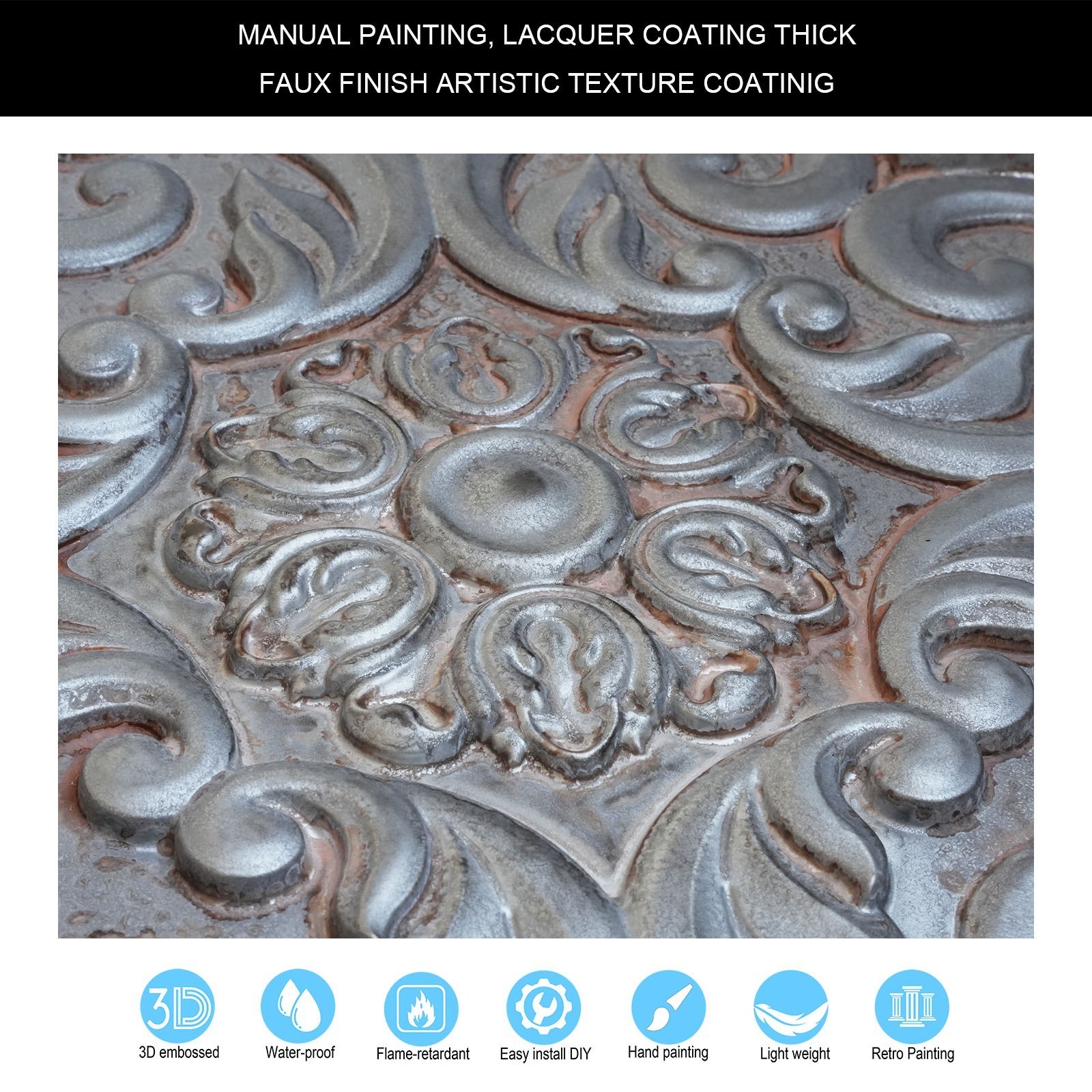 Decorative ceiling tile Emboss interior wall panel for Nightclub PL88 10Pcs