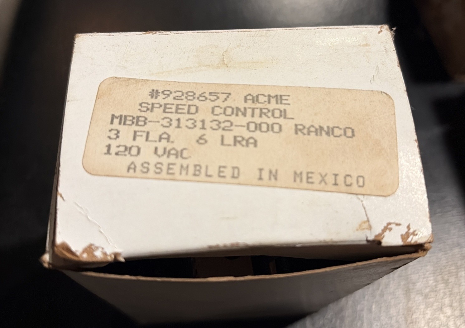 NOS RANCO MBB-313132-000 SPEED CONTROL ACME 928657 3A 120V