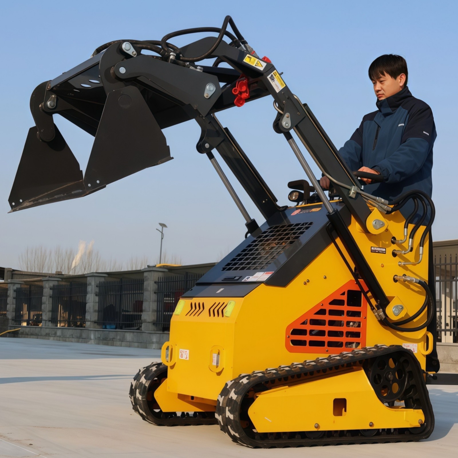 4-in-1 Combination Hydraulic Bucket Fits Mini Skid Steer Loader FREE SHIPPING