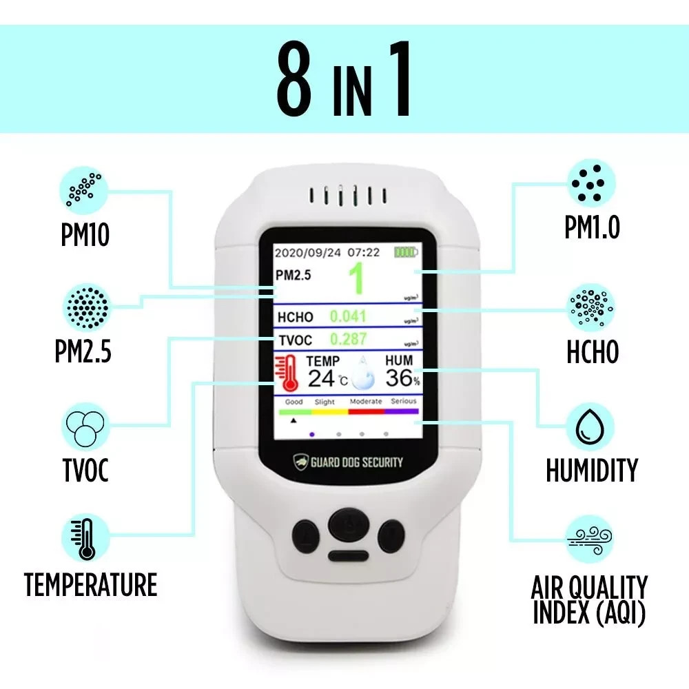 Air Quality Monitor Pollution Monitor TVOC PM1.0/PM2.5/PM10