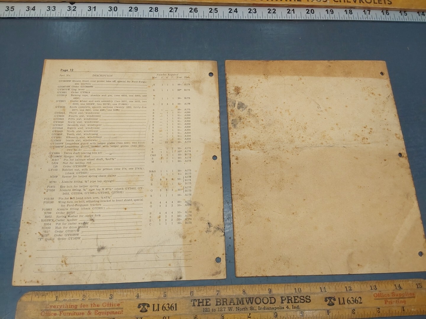 Original 1951 Co-op E15A-S Sickle Bar Mower Repair Parts List & Setup Operating