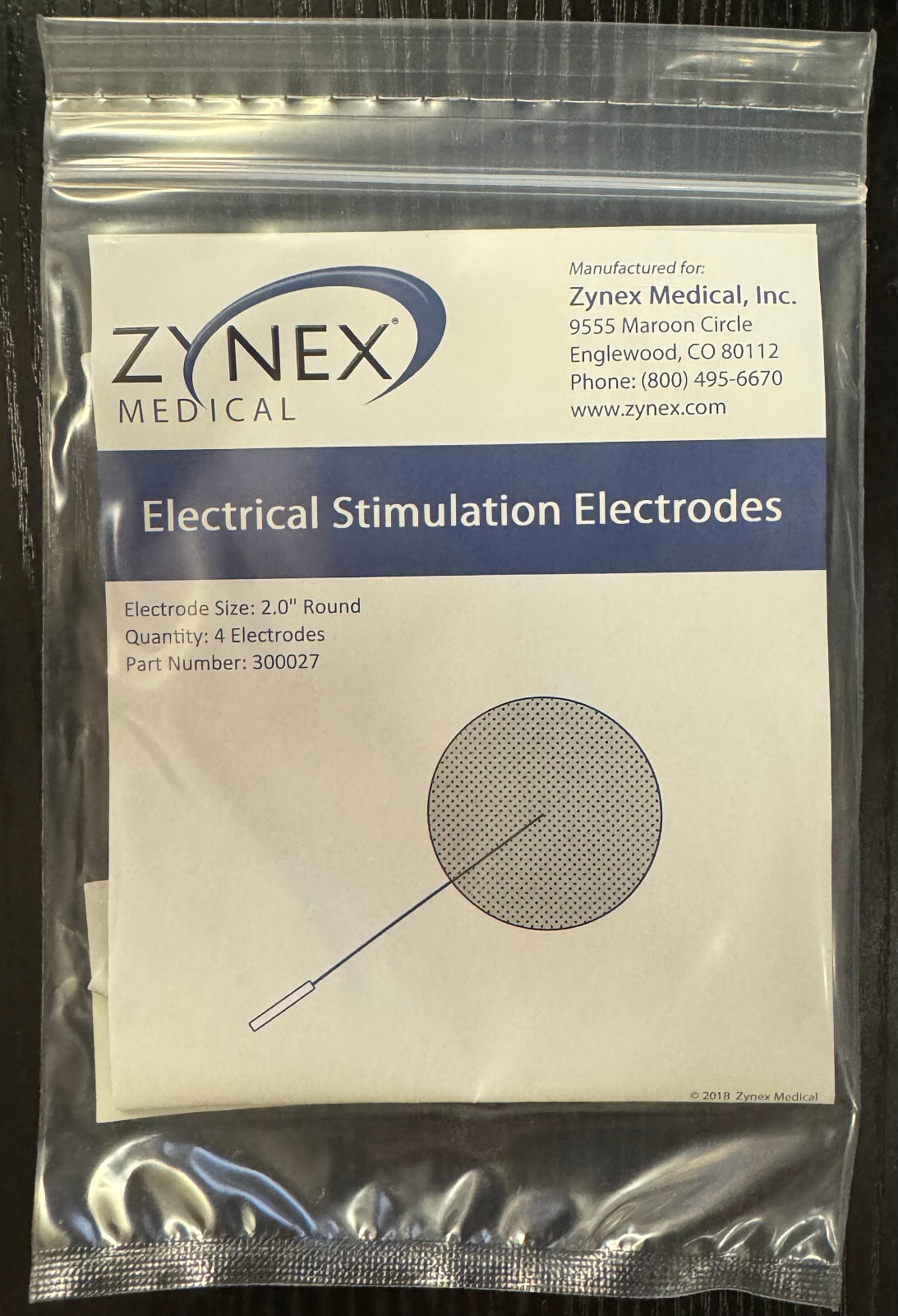 15/$24.99 Zynex «Electrical Stimulation Electrodes» 2.0″ Round (300027)