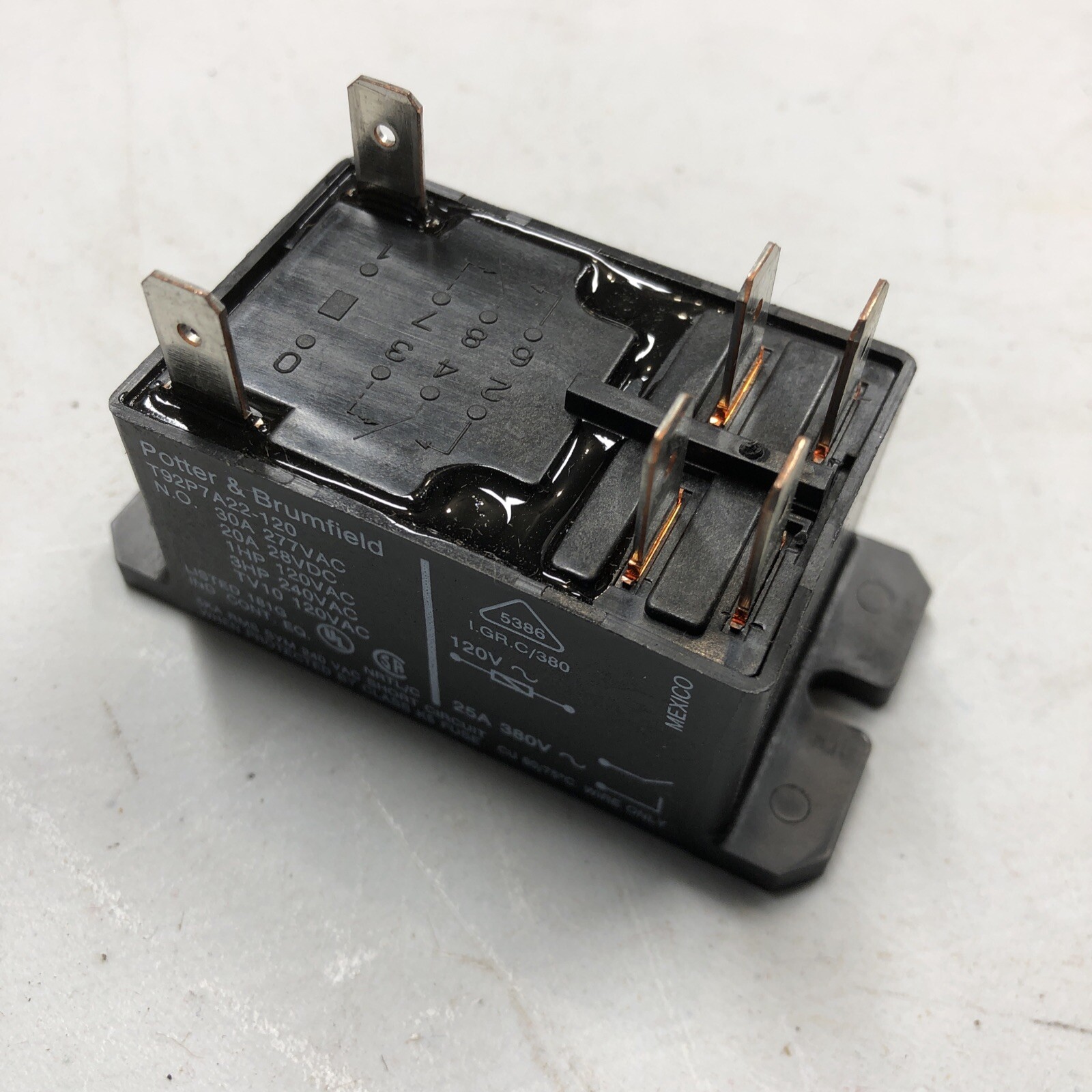 TE CONNECTIVITY/POTTER & BRUMFIELD T92P7A22-120 Power Relay, DPST-NO, 120VAC,…