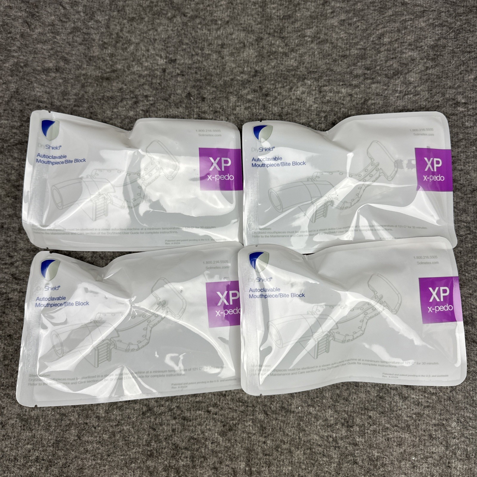 4 Pack Solmetex DS-MPX-001 DryShield Mouthpiece Autoclavable X-PEDO