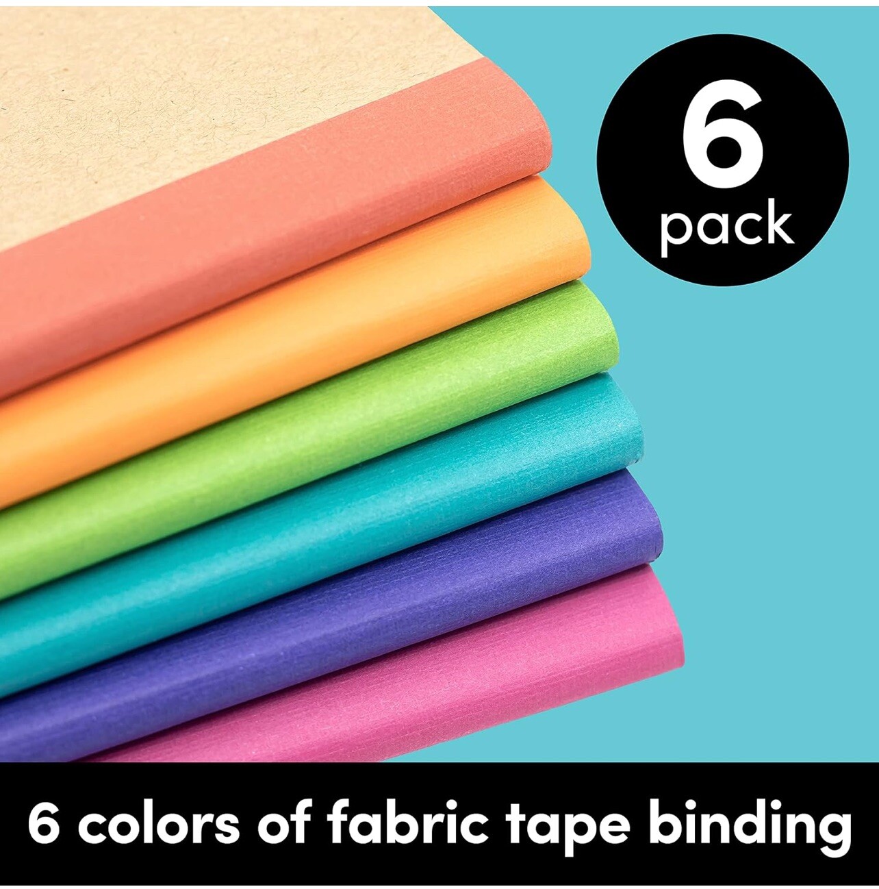 Paperage 6-Pack Lined Composition Books Journals 120 Pages Acid-Free Fabric Edge