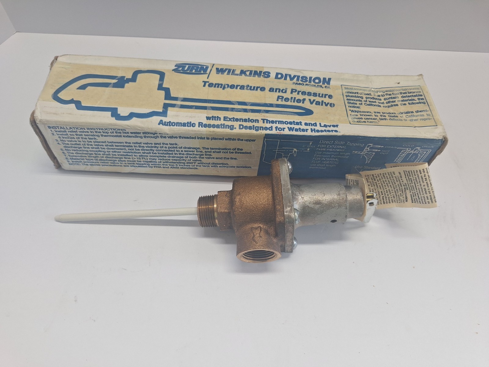 New Zurn Wilkins ~ TP220-5C-125 ~ Temperature Pressure Relief Valve 3/4″