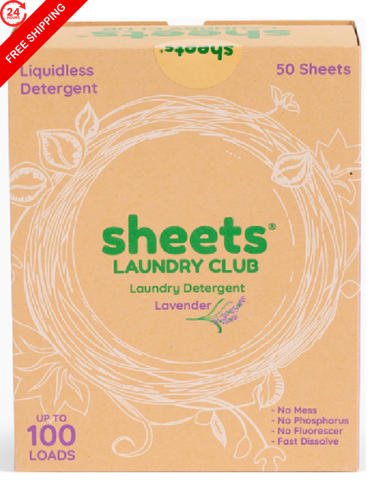 Sheets Laundry Club Detergent Sheets, 50 Pack 50 Count (Pack of 1)