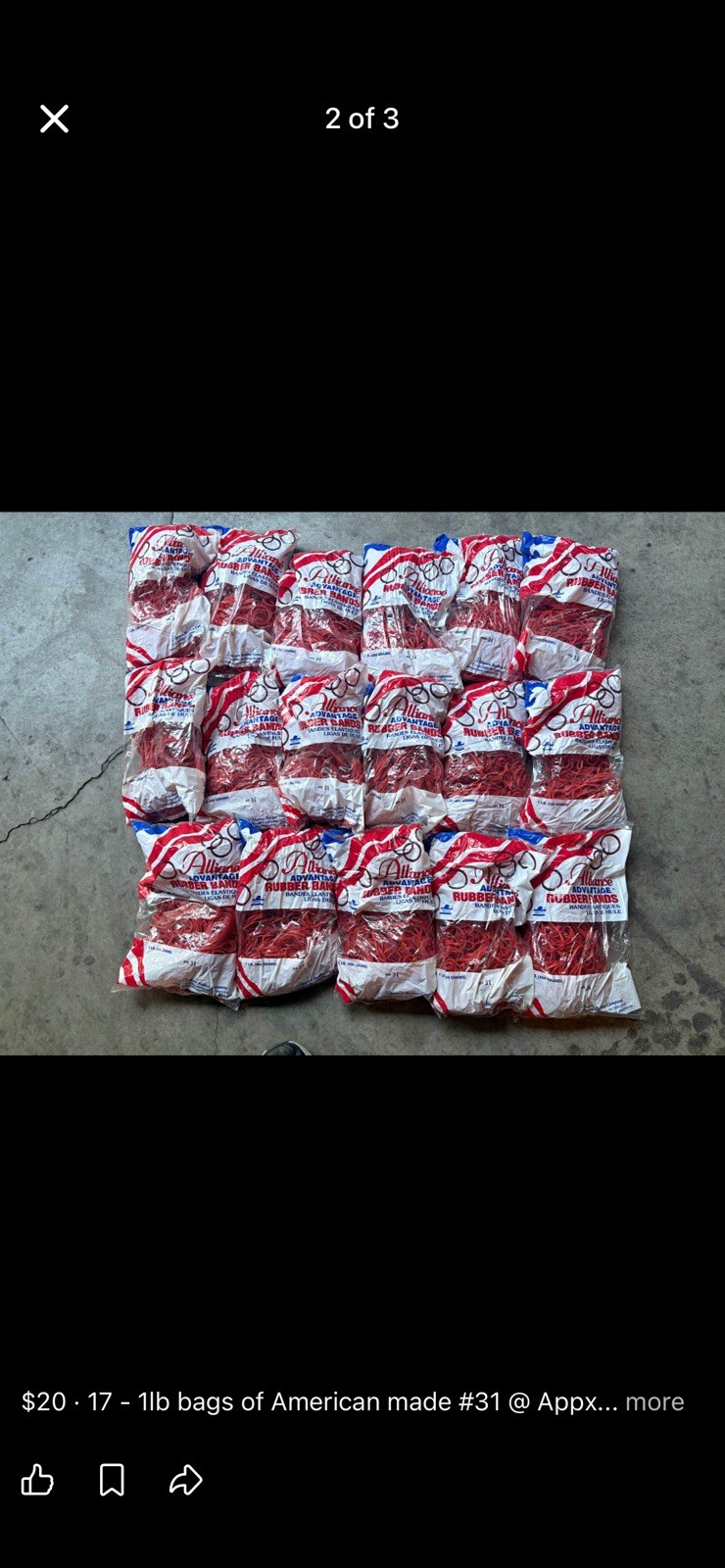 1lb bags of American made #31 @ Appx 980 per bag Rubber Bands