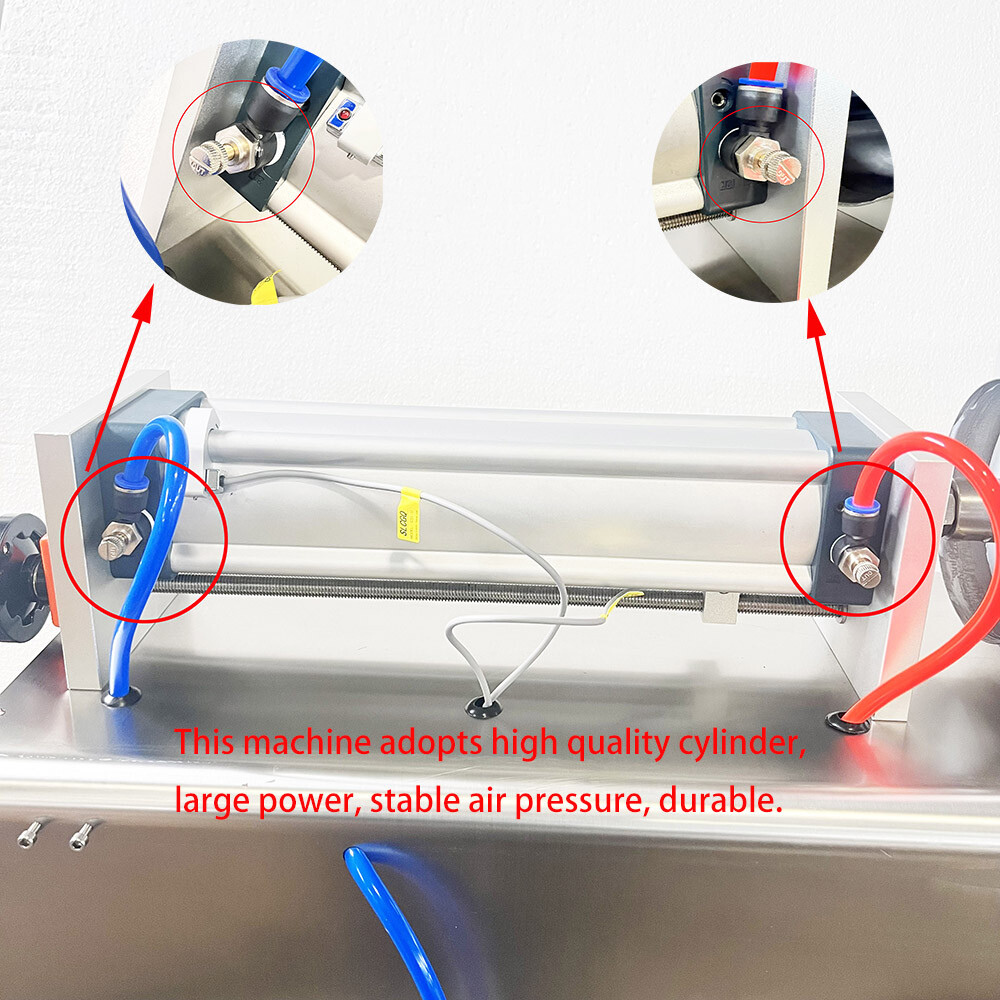 Pneumatic Liquid Paste Filling Machine 1000-5000ml with Hopper One Nozzle 110V
