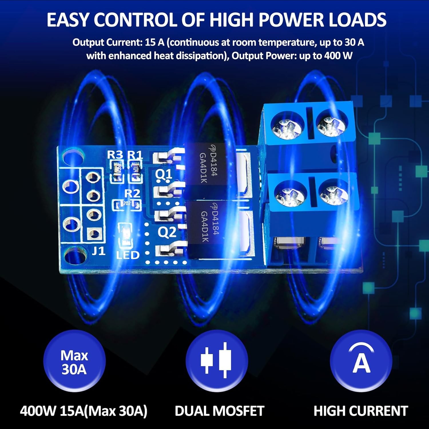 6 PCS Dual High-Power MOSFET Trigger Switch Drive Module, Upgrade 0-20KHz PWM Ad