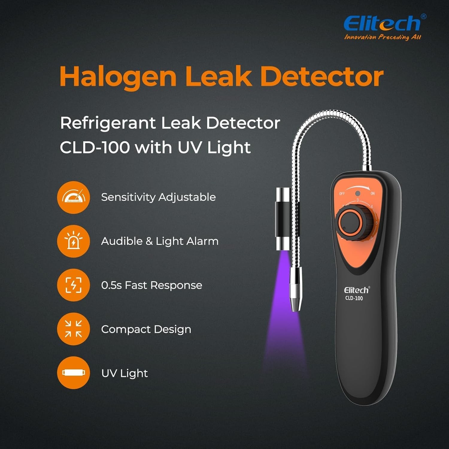 Refrigerant Leak Detector, CLD-100 Freon Leak Detector Car HVAC Halogen Refriger
