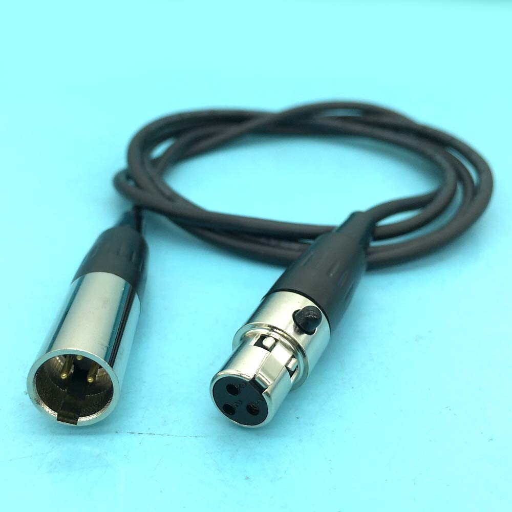 Mini XLR Male 3-pin to Mini XLR Female 3-pin Pro Microphone Cable Audio 50-300cm