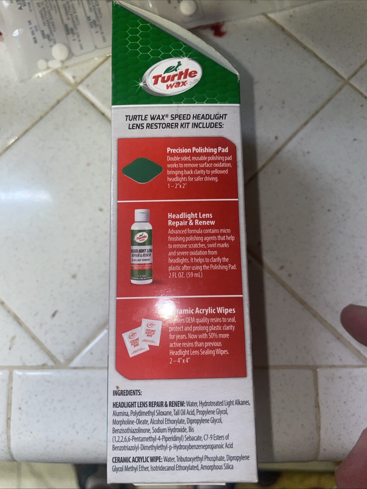 Turtle Wax Glass/Metal/Plastic Headlight Restorer Kit