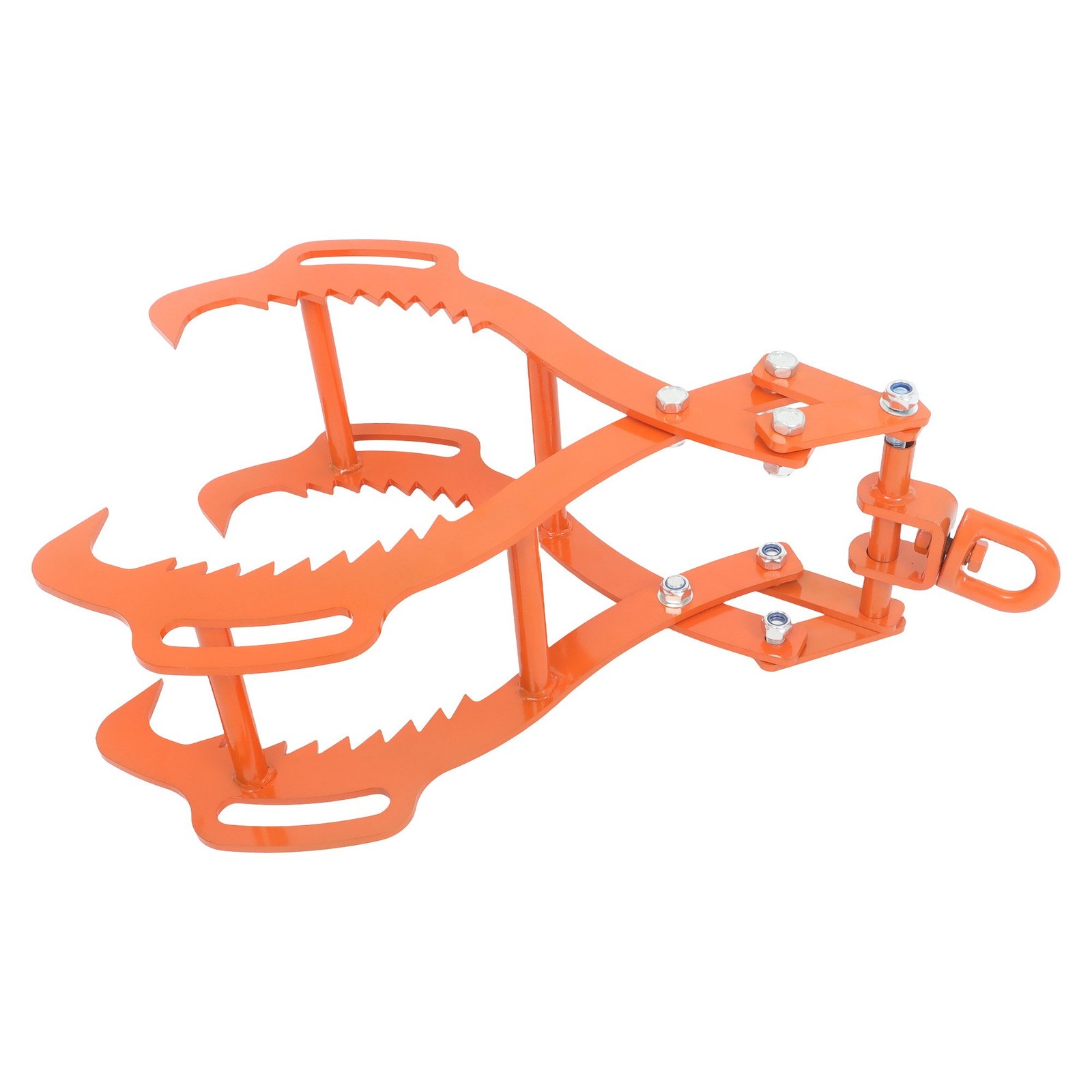 36in Log Lifting Tongs 4 Serrated Claw Heavy Duty Steel Swivel Dragging Tongs