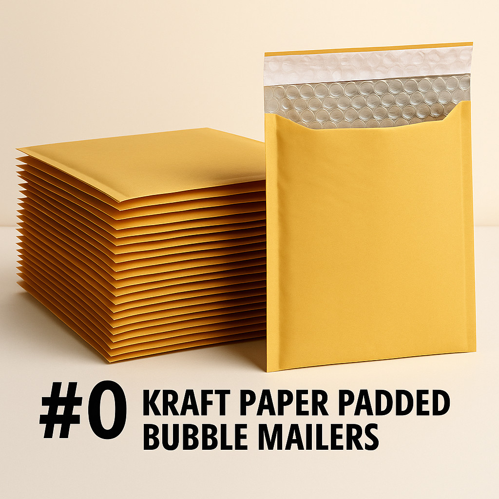 #0 6×10 Kraft Bubble Mailers – Self-Seal Padded Envelopes | 100/250/500 Packs