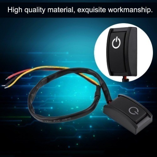 DIY Push Button Switch, DC 12V 200A Off/On Modification Paste Type for Fog Drivi