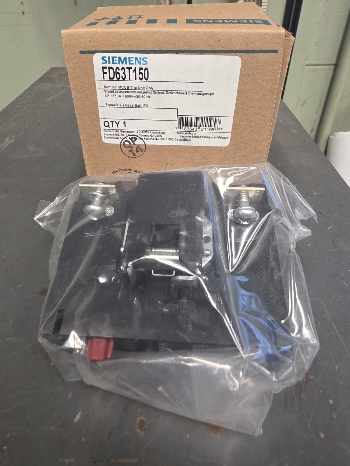 Siemens FD63T150 600vac Thermal Magnetic Trip Unit 3 Pole 150 Amps