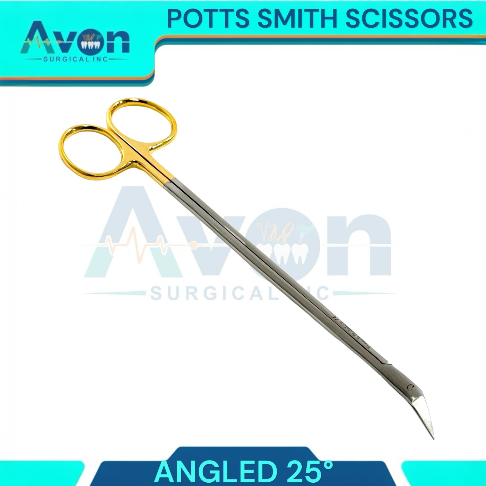 3pcs Set – Potts Smith Vascular Scissors, 25°, 90°, 125°, Angled Blades, Sharp