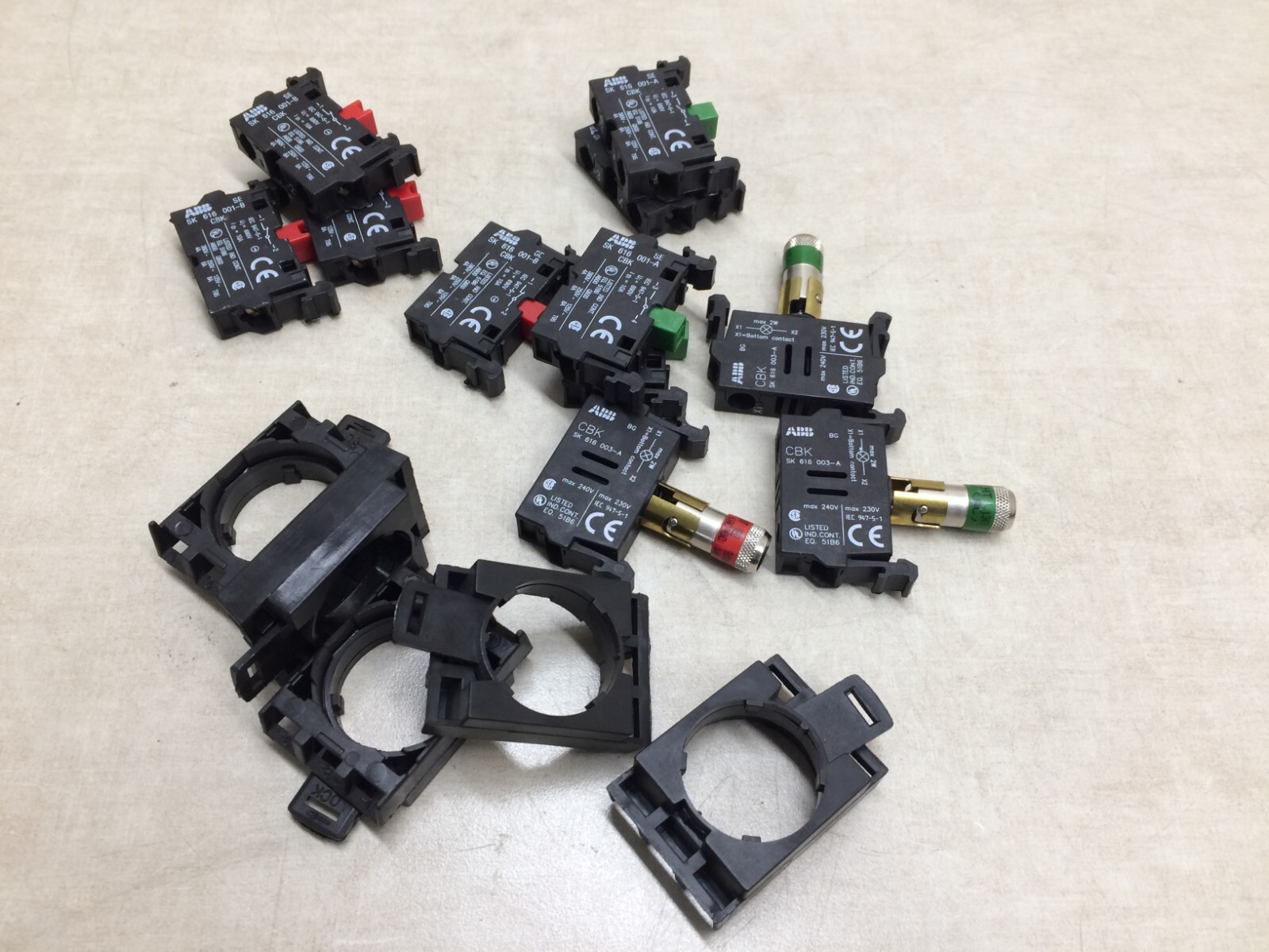 Lot of 11 ABB Contact Blocks 616 001-B 616 001-A 003-A
