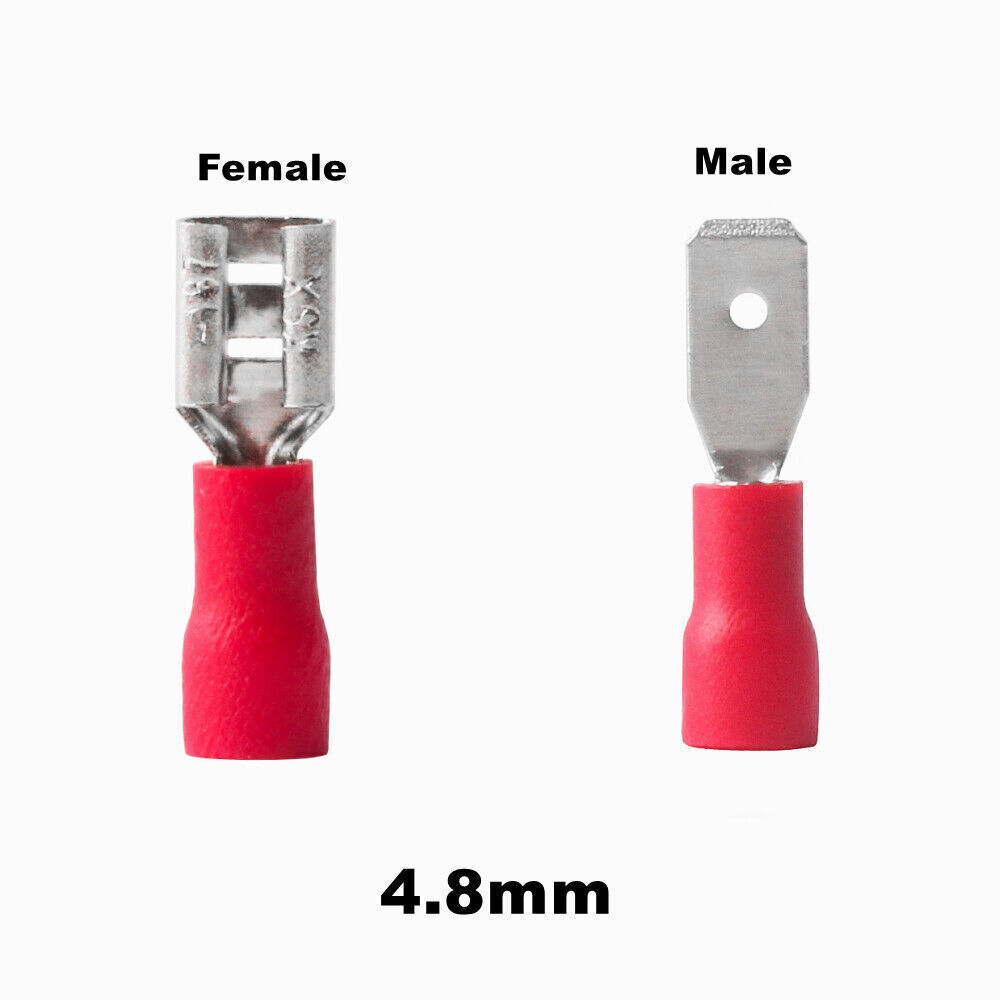 6.3mm Vinyl Insulated Female Male Spade Terminals 2.8 4.8 Wire Crimp Connectors