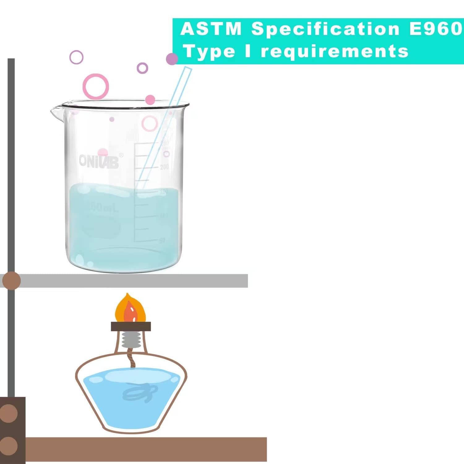 Scientific Glass Beaker Set, 1000ml 2000ml, Borosilicate Low Form