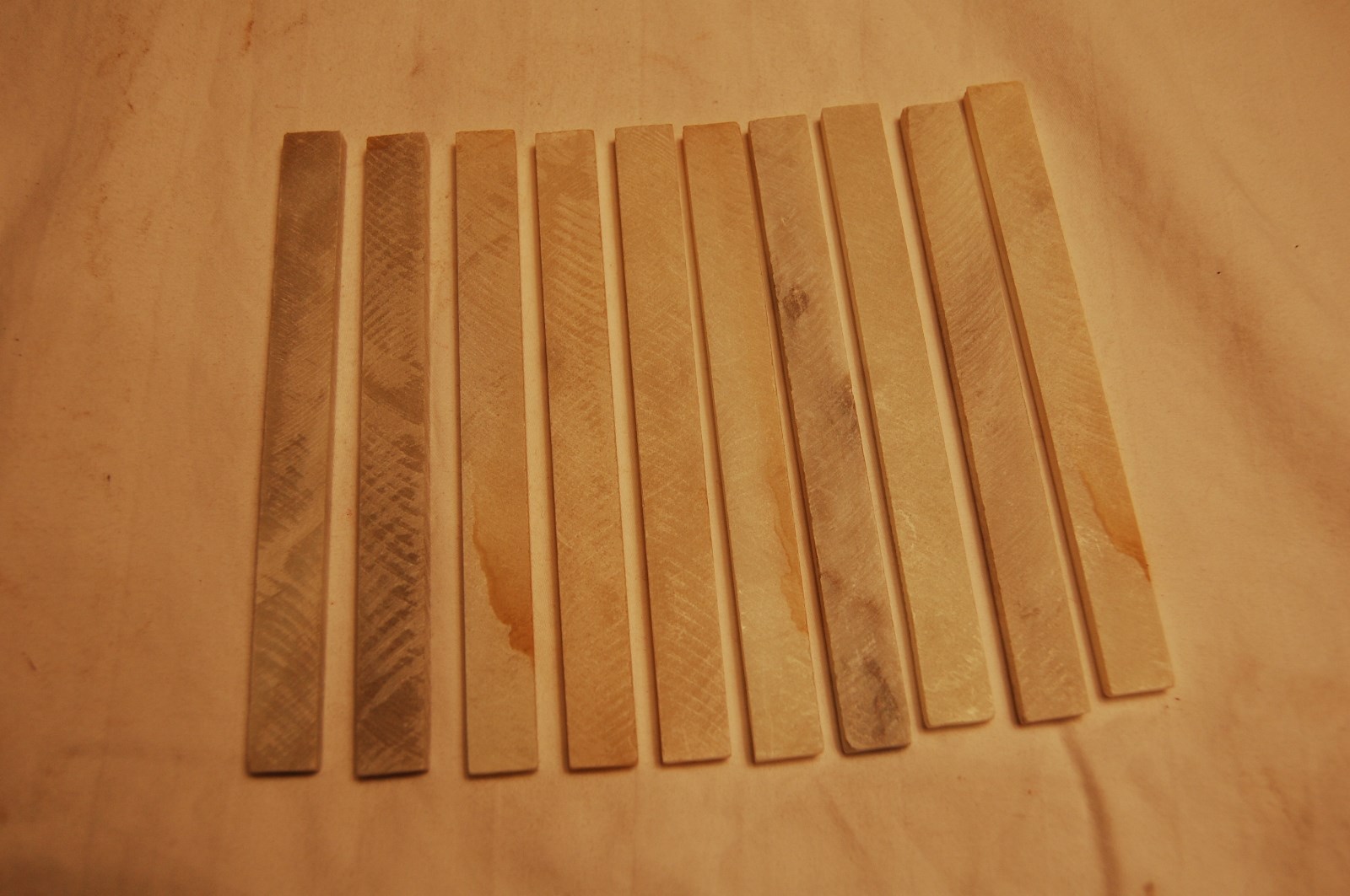 Ten Pc. of Marking Flat Soap Stone