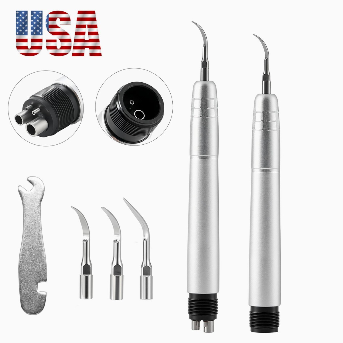 Dental Ultrasonic Air Perio Scaler Handpiece Hygienist 2 & 4-Holes 3 Tips
