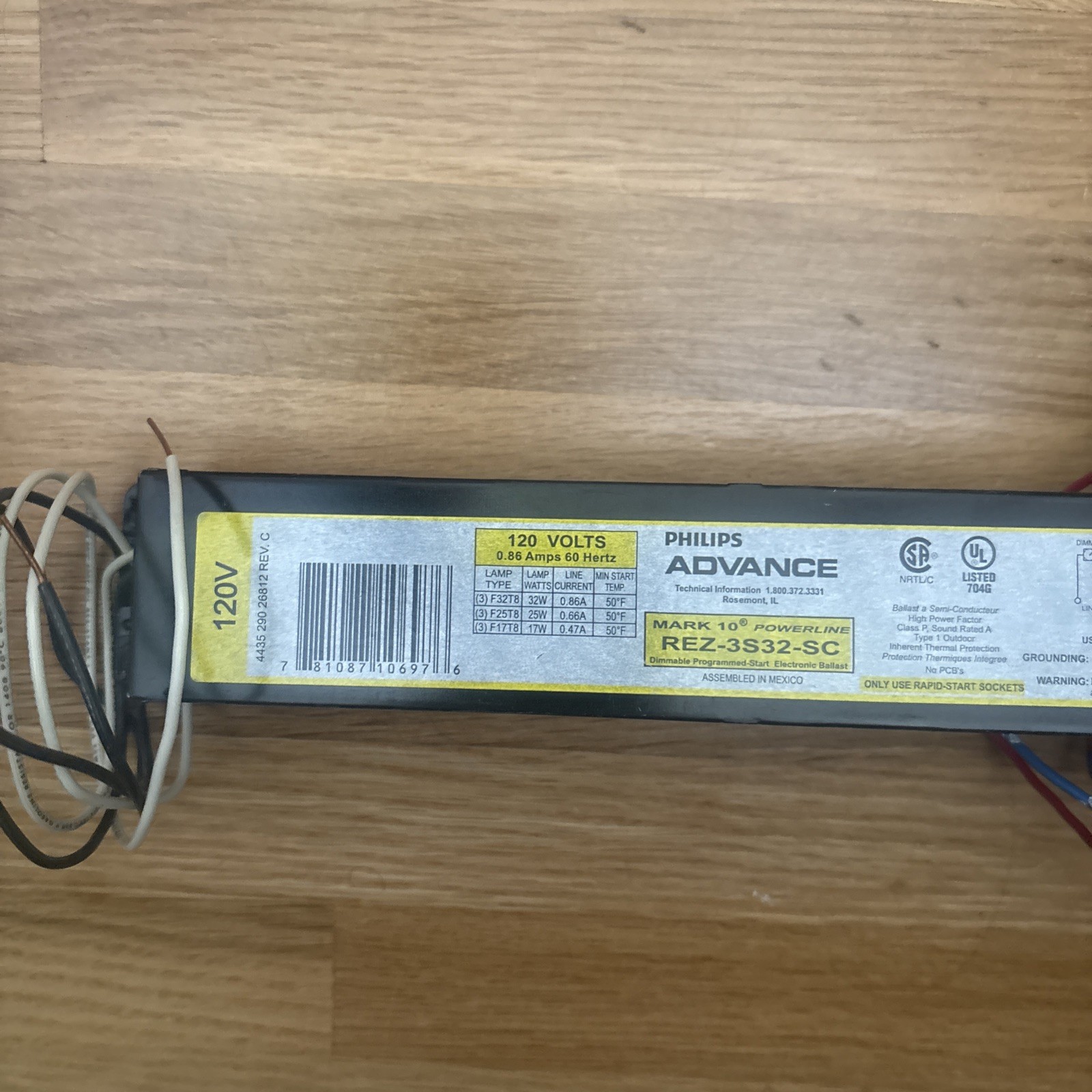 Advance REZ-3S32-SC Mark X Dimmable Fluorescent Ballast (3-Lamp) F32T8 F17T8