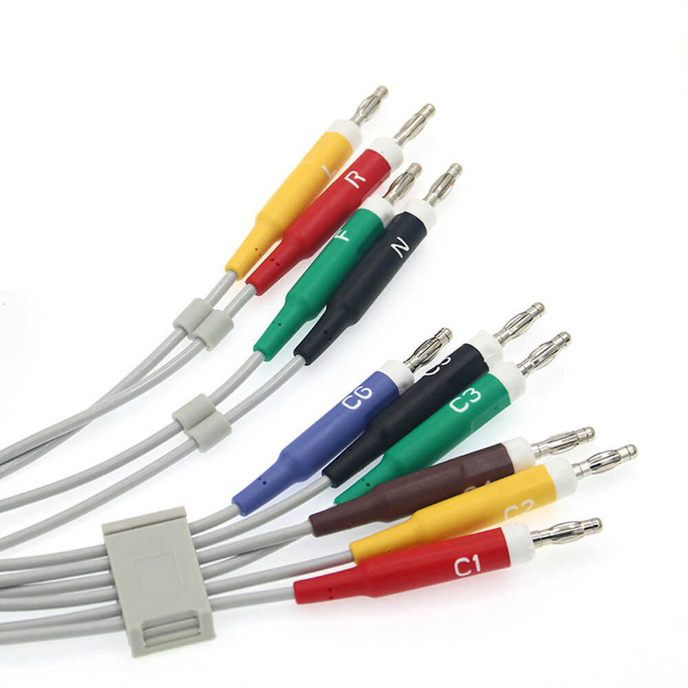10-Lead ECG EKG Cable Fit For Nihon Kohden 1350,1350A,ECG-1250A Banana 15Pin AHA