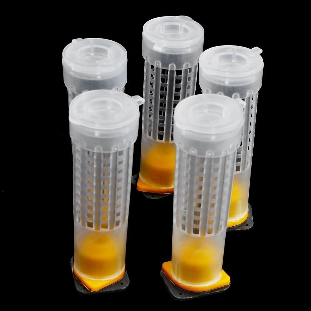 40pcs Mini Beekeeping Rearing Cup Kit Queen Bee Cages Bee Cell Protective Cover
