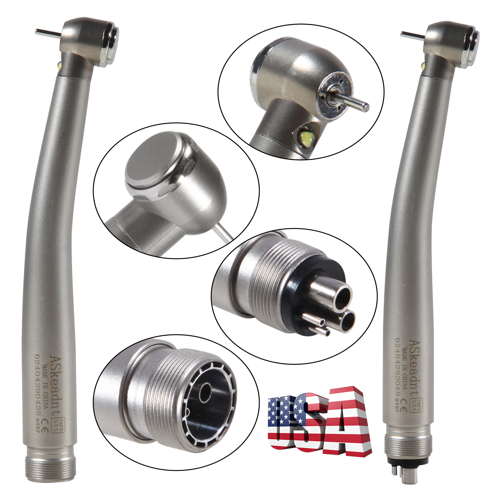 NSK Style Dental Fiber Optic LED E-generator high speed handpiece 2 Hole 4 Hole