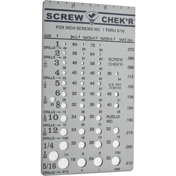 Value Collection Screw Checker Gage No.1 to 5/16 Thread Size Measuring Tool Stee