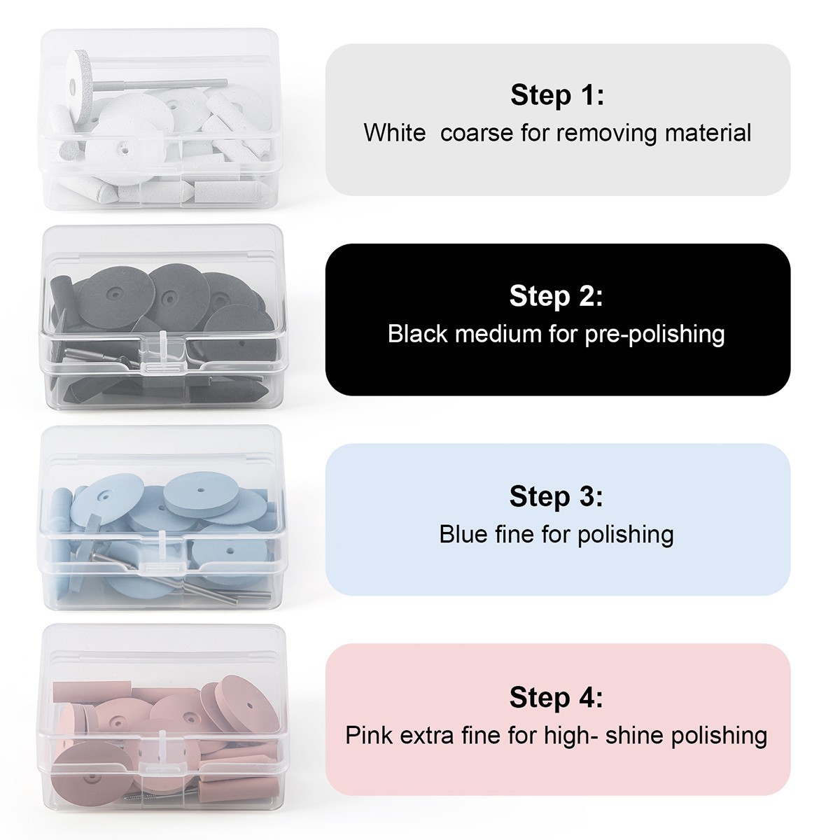 20 pcs +2 mandrel AZDENT Dental Silicone Rubber Polishing Wheels Point Polisher