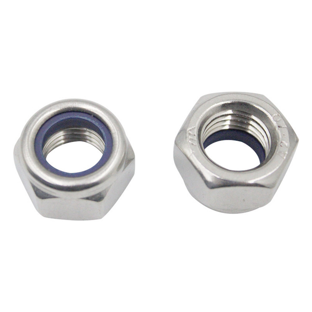 M8 M10 M12 M14 M16 M18 M20 Fine Pitch Nyloc Nuts Nylon Insert Lock Nut 1mm-1.5mm