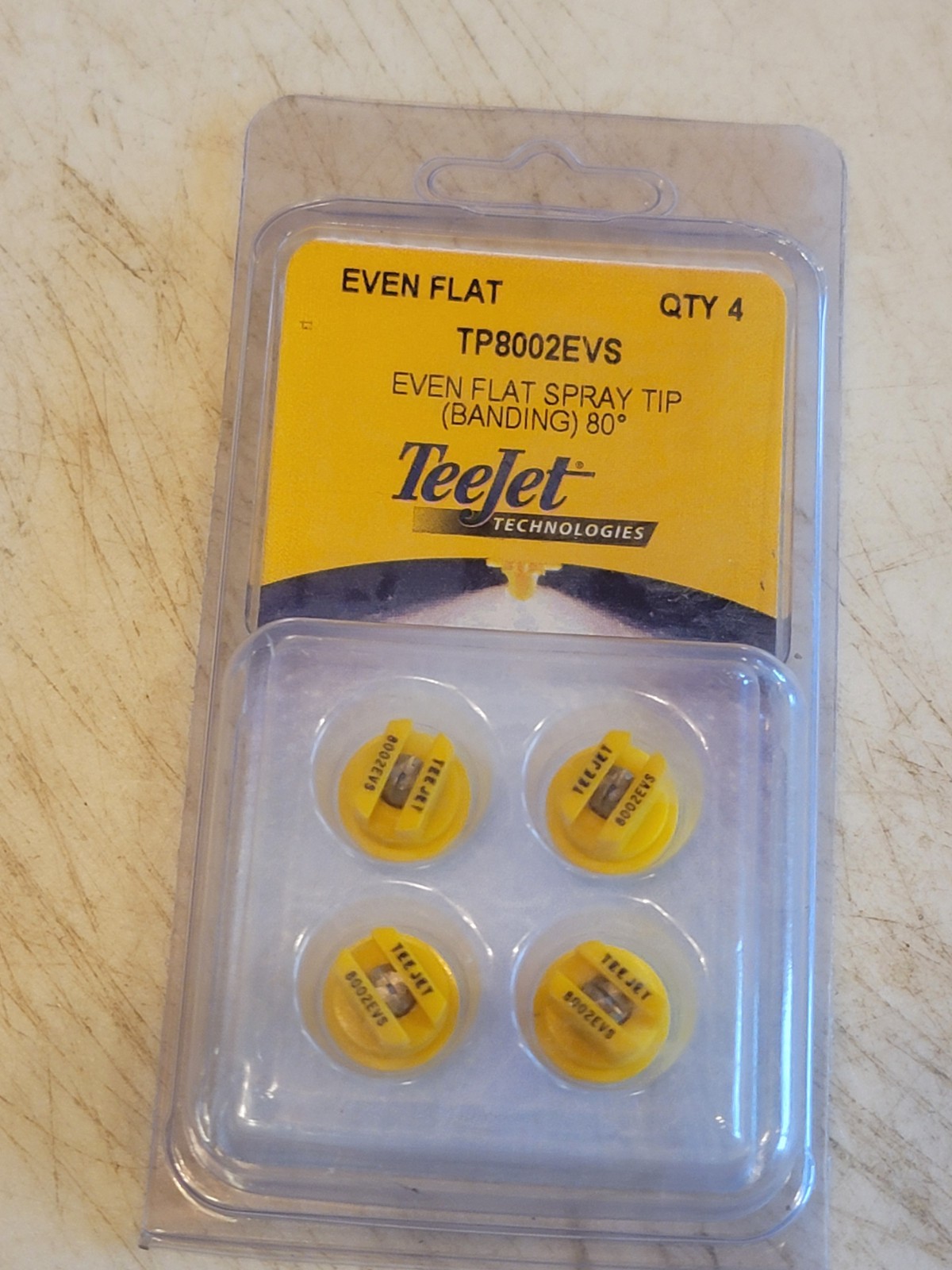 TeeJet Even Flat Spray Tips 80° Polymer w/SS Insert 0.20 GPM @ 40PSI. 4pk
