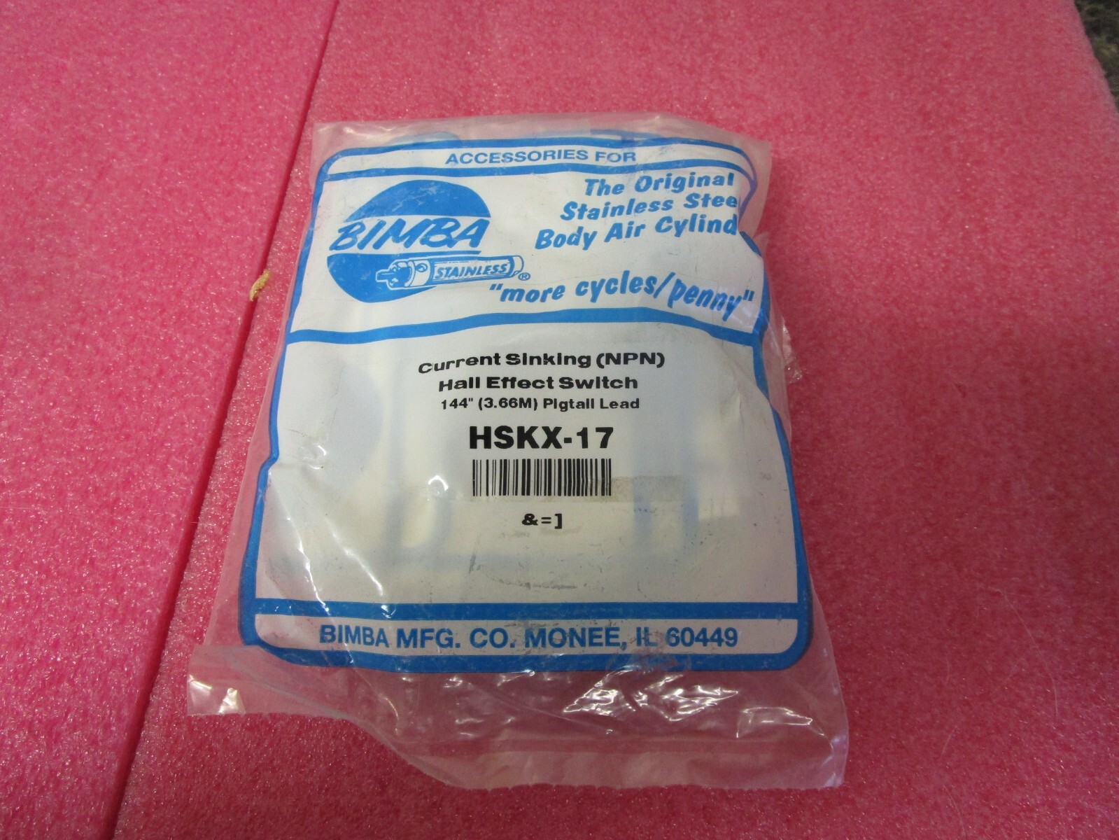 NEW SEALED! Bimba HSKX-17 Current Sinking (NPN) Hall Effect Switch – Stainless