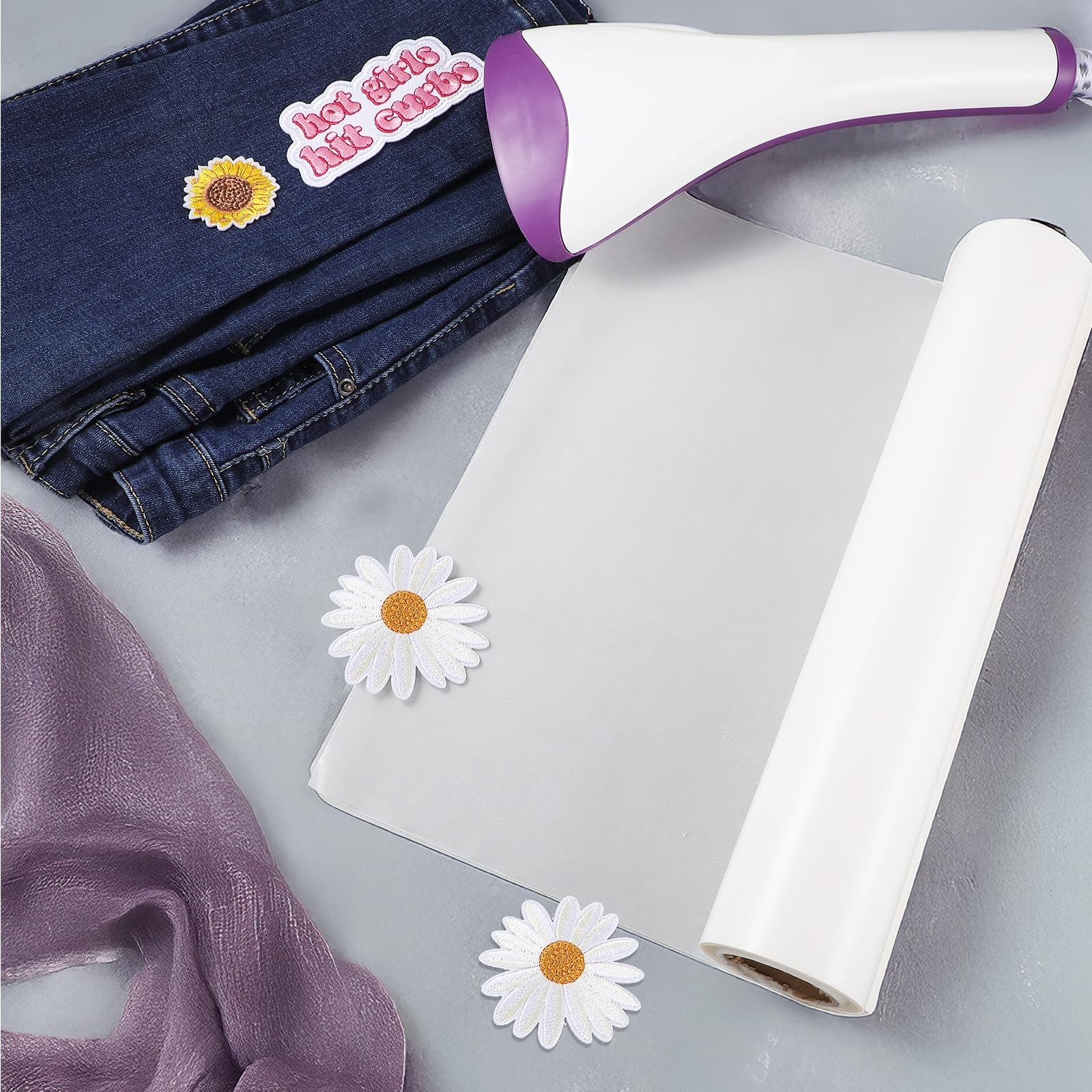 11.8inch x 10 Yards Iron On Fabric Adhesive Patches Film Double Sided Fusible…